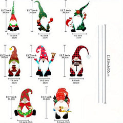 8pcs Santa Claus Garden Stakes Christmas Yard Sign Outdoor Decoration