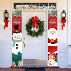Christmas Door Banner Decorations Snowman Xmas Porch Sign
