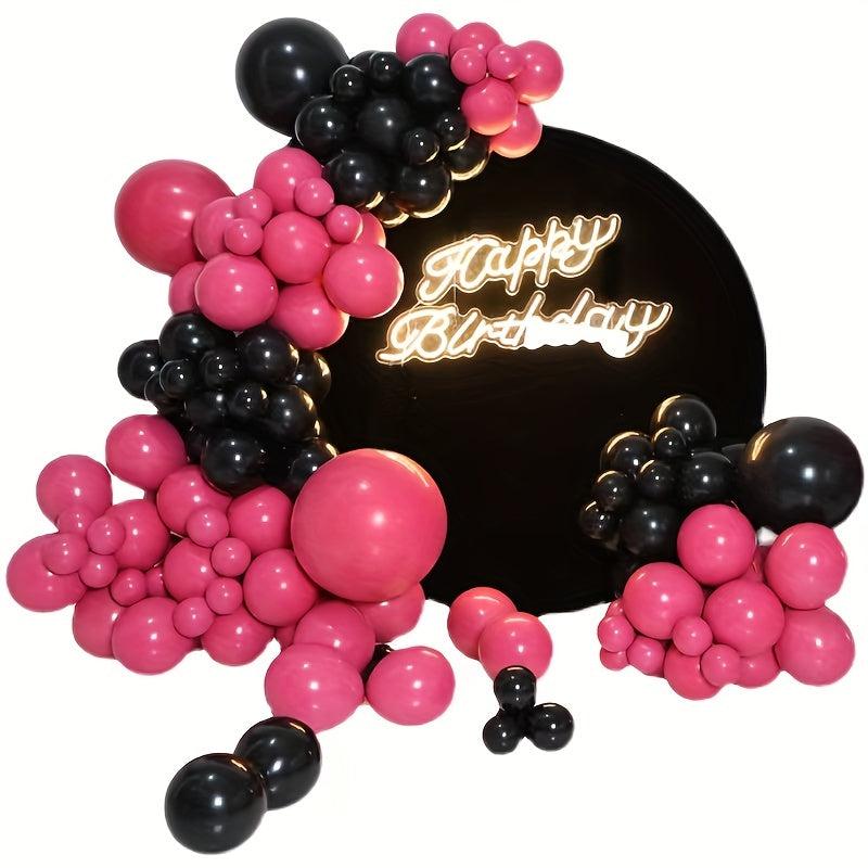 96pcs Rose Red Balloon Chain Garland For Girl Wedding Birthday Decoration
