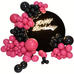 96pcs Rose Red Balloon Chain Garland For Girl Wedding Birthday Decoration