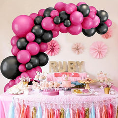 96pcs Rose Red Balloon Chain Garland For Girl Wedding Birthday Decoration