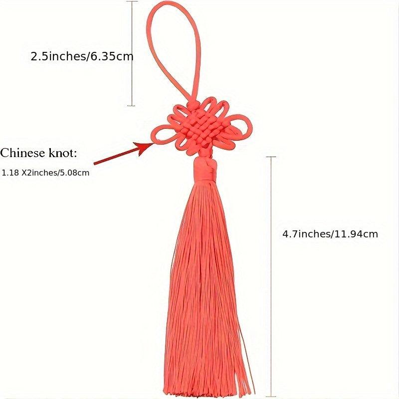 4 Pieces Red Chinese Knot Year Decoration Hanging Pendants