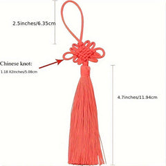 4 Pieces Red Chinese Knot Year Decoration Hanging Pendants
