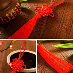 4 Pieces Red Chinese Knot Year Decoration Hanging Pendants