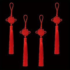 4 Pieces Red Chinese Knot Year Decoration Hanging Pendants