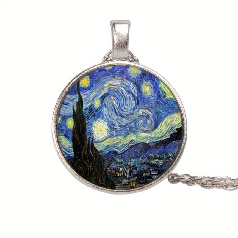 Classic Time Stone Necklace Glass Pendant Winter Sweater Chain