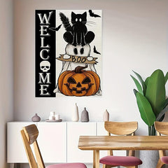 Halloween Pumpkin Bat Canvas Painting - 30X40cm 11 8X15 7in