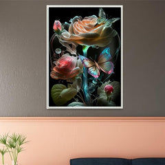 Butterfly Flower Pattern Canvas Painting Poster for Home Wall Decoration