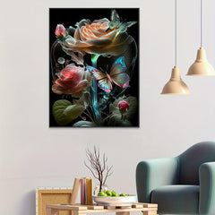 Butterfly Flower Pattern Canvas Painting Poster for Home Wall Decoration