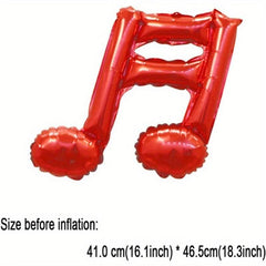 6pcs Musical Symbol Balloons - Golden Red Music Theme Party Decorations