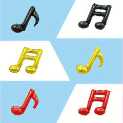 6pcs Musical Symbol Balloons - Golden Red Music Theme Party Decorations