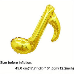 6pcs Musical Symbol Balloons - Golden Red Music Theme Party Decorations