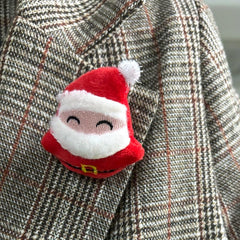 Christmas Plush Brooch - Santa Claus & Christmas Tree Accessory