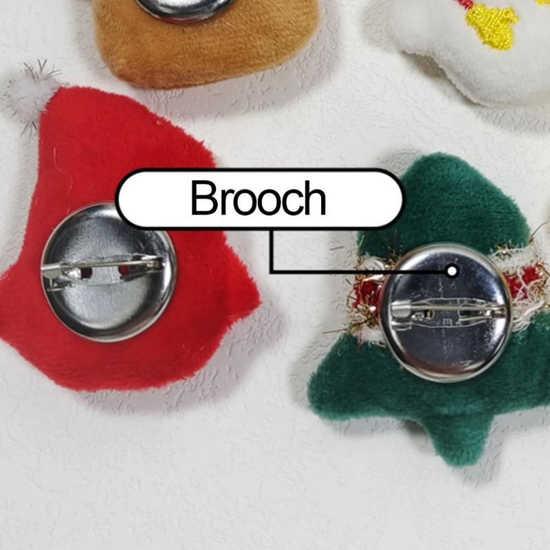 Christmas Plush Brooch - Santa Claus & Christmas Tree Accessory