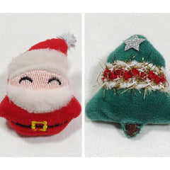 Christmas Plush Brooch - Santa Claus & Christmas Tree Accessory