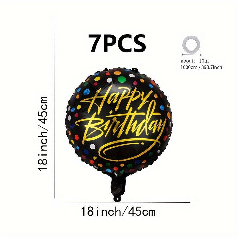 7pcs 45 Dot Aluminum Film Balloon Party Decoration
