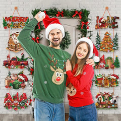 Christmas Door Curtains Decoration Large Holiday Door Hanging