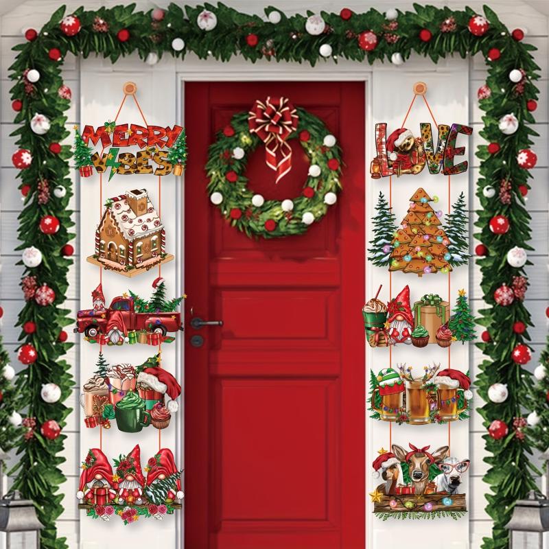 Christmas Door Curtains Decoration Large Holiday Door Hanging