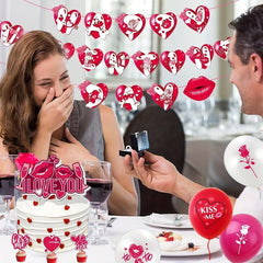39pcs Party Decoration Set Happy Balloon Flags I Love My Girlfriend