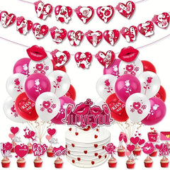 39pcs Party Decoration Set Happy Balloon Flags I Love My Girlfriend