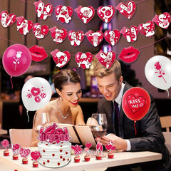39pcs Party Decoration Set Happy Balloon Flags I Love My Girlfriend