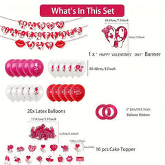 39pcs Party Decoration Set Happy Balloon Flags I Love My Girlfriend