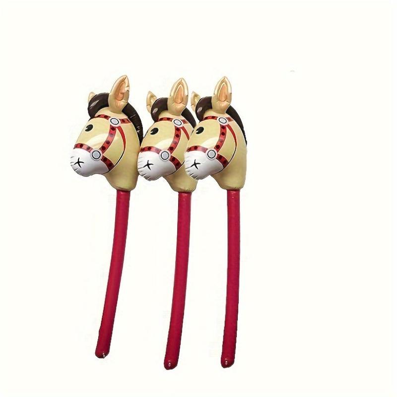 3pcs Inflatable Horse Head Stick Party Decorations Props