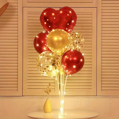 Table Float Can Hold 7 Balloons & LED String Lights Set for Birthday