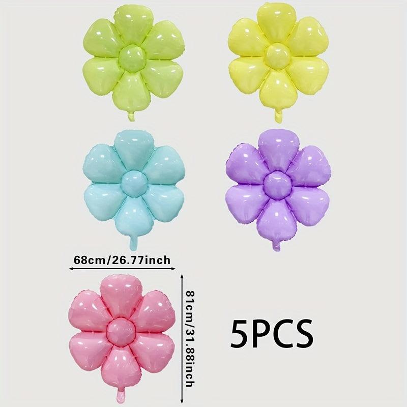 5pcs Petal Shaped Balloon Decoration For Birthday Party