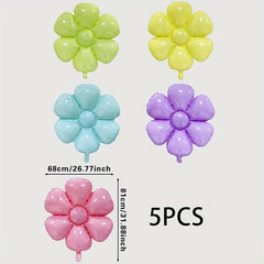 5pcs Petal Shaped Balloon Decoration For Birthday Party
