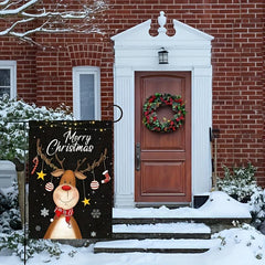 Christmas Elk Garden Flag Double Sided Printing Banner 30x45cm