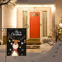 Christmas Elk Garden Flag Double Sided Printing Banner 30x45cm