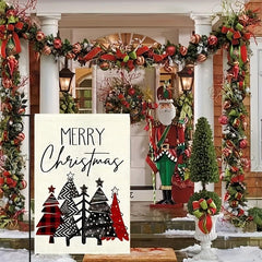 Christmas Garden Flag Red 30 48 45 72 Double Sided Vertical Rustic Winter