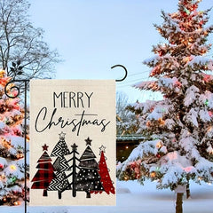 Christmas Garden Flag Red 30 48 45 72 Double Sided Vertical Rustic Winter