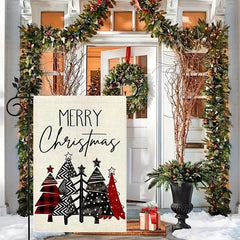 Christmas Garden Flag Red 30 48 45 72 Double Sided Vertical Rustic Winter