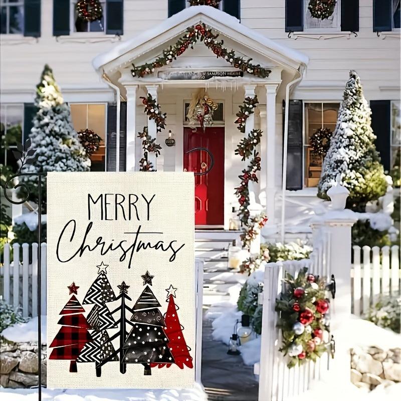 Christmas Garden Flag Red 30 48 45 72 Double Sided Vertical Rustic Winter