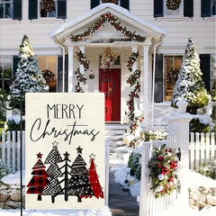 Christmas Garden Flag Red 30 48 45 72 Double Sided Vertical Rustic Winter