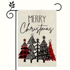 Christmas Garden Flag Red 30 48 45 72 Double Sided Vertical Rustic Winter
