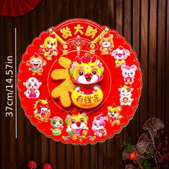 Fu Dragon Door Sticker 3D Cartoon Zodiac Dragon Year Spring Painting