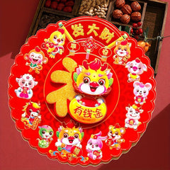 Fu Dragon Door Sticker 3D Cartoon Zodiac Dragon Year Spring Painting