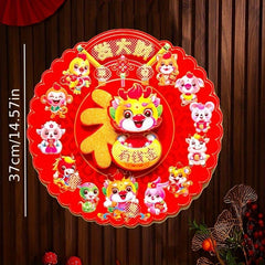 Fu Dragon Door Sticker 3D Cartoon Zodiac Dragon Year Spring Painting