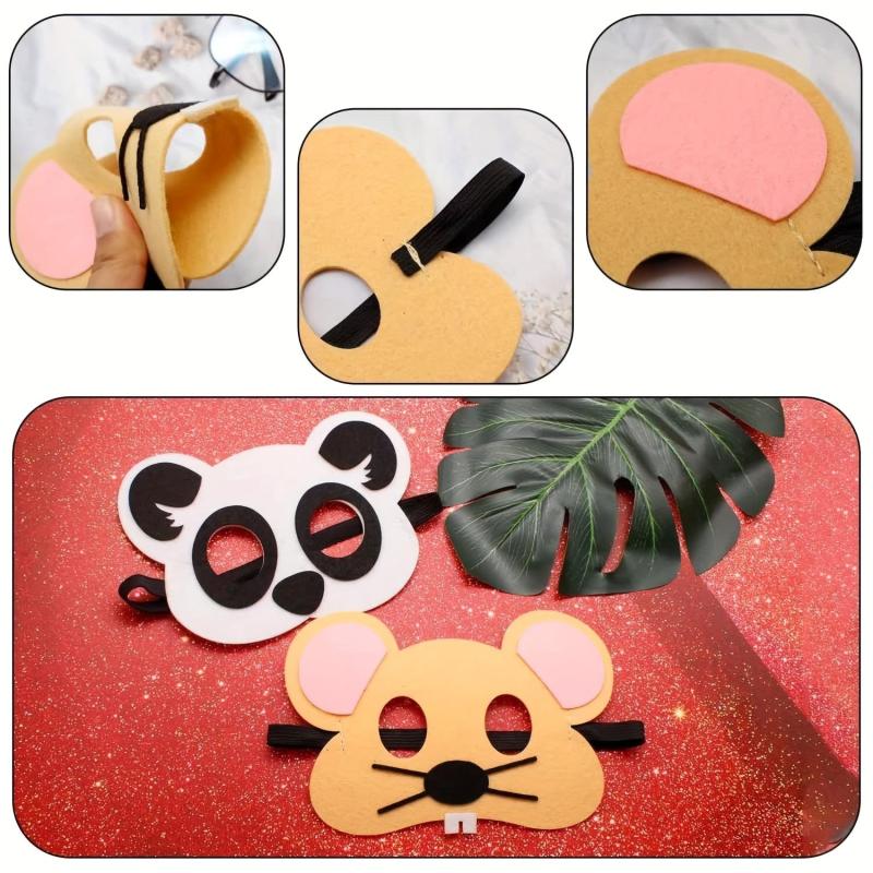 9pcs Animal Felt Eye Mask Set for Parties and Events