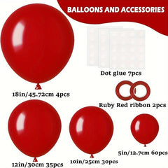 129pcs Red Party Theme Balloons Set for Various Occasions