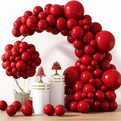 129pcs Red Party Theme Balloons Set for Various Occasions