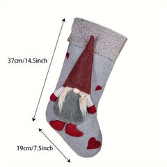 Faceless Doll Christmas Stocking 3D Plush Santa Claus Pattern Holiday Decoration