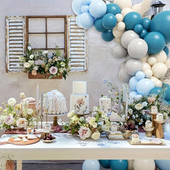 124pcs Sand Gray Balloon Arch Kit for Wedding Reception Bridal Shower