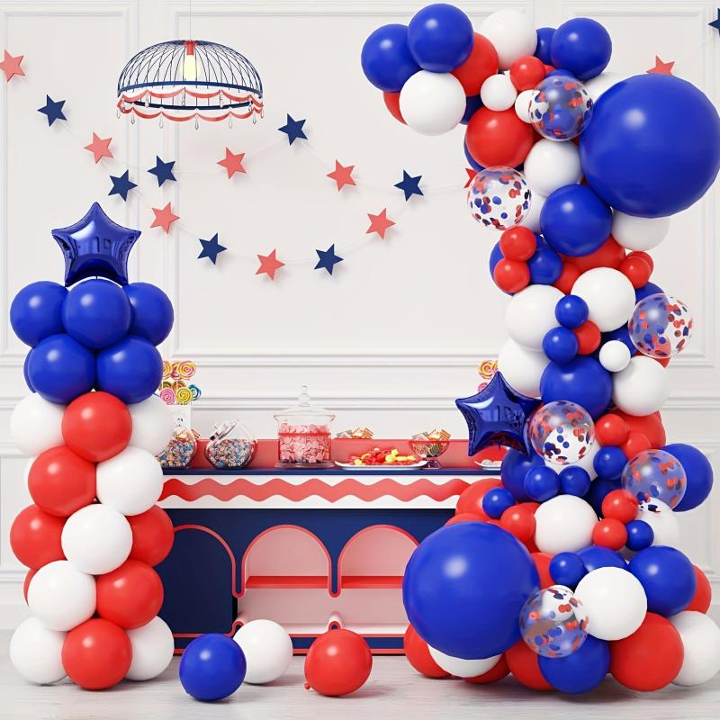 140pcs Red Balloon Wreath Set with Confetti Balloons for Parties