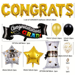 39pcs Graduation Party Balloons Green Aluminum Film Decoration Set