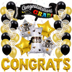 39pcs Graduation Party Balloons Green Aluminum Film Decoration Set