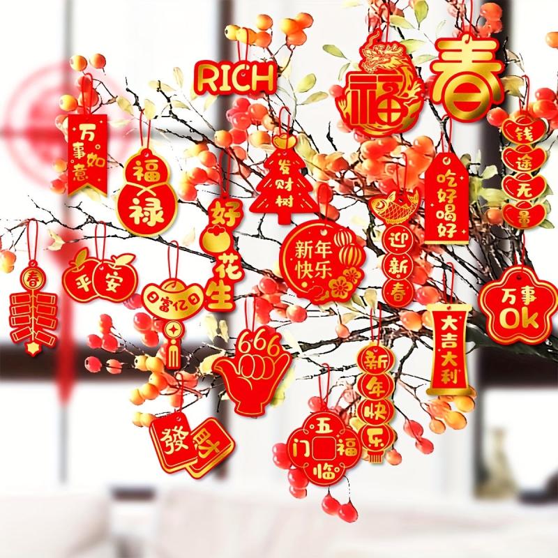 20pcs Year Decorations Spring Hanging Ornaments Lucky Pendants